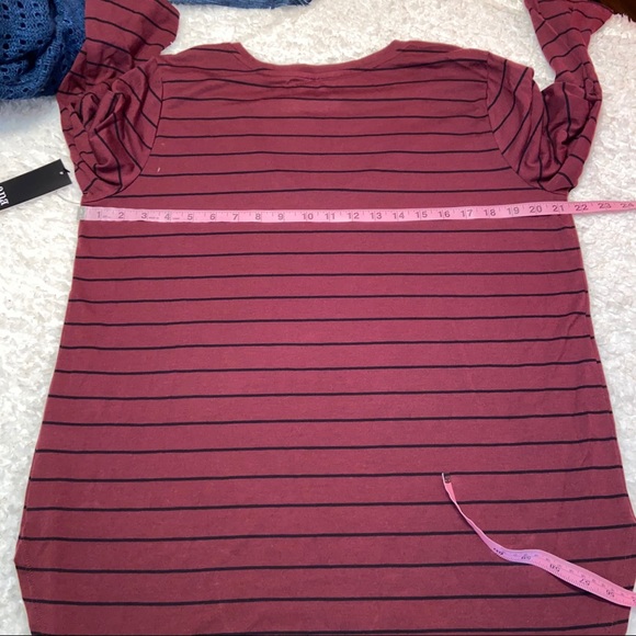 NWT Ana rusty brown black stripe tunic‎ shirt - Picture 7 of 10